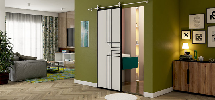 sliding bathroom door installation in Soledad